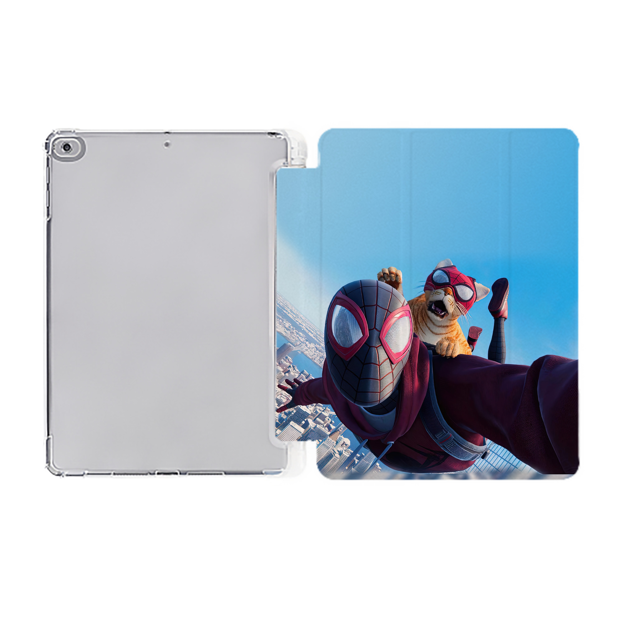 （画像用） Spider Man スパイダーマン IPad ケース ペン収納付き 三つ折りスタンド PUレザー×シリコン 対応機種9.5/10.5/10.9インチ